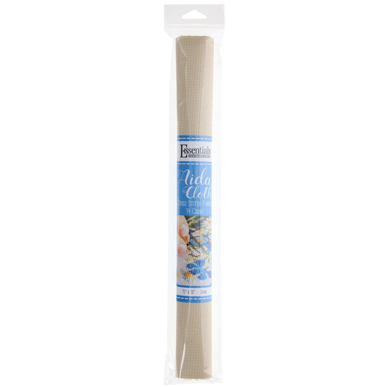 Essentials By Leisure Arts Aida Cloth, 14 Count, Sand, Cross Stitch Fabric, Embroidery Fabric, Cross Stitch Supplies For Crafting, Stitching, And Sewing Projects 15X18